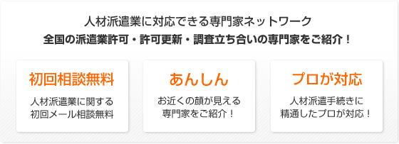 人材派遣業許可申請全国マップサービス案内